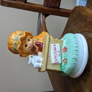 Vintage 1970s Ceramic Girl Lemonade Stand